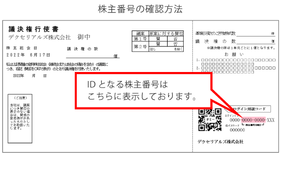株主番号の確認方法